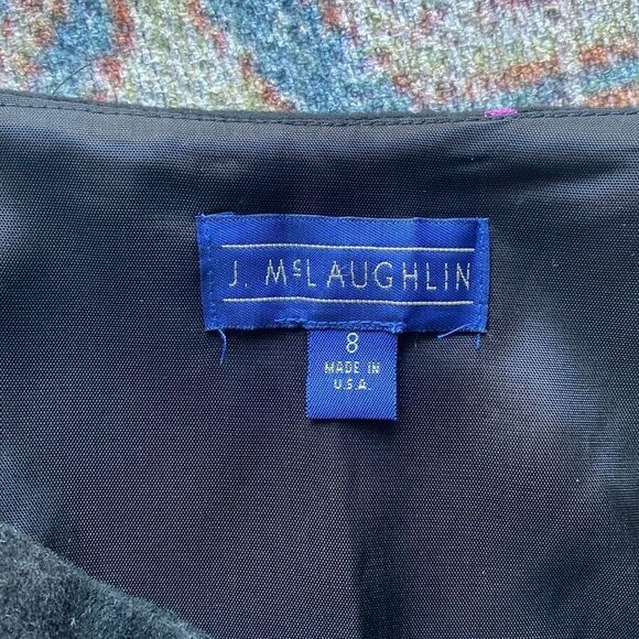 J. MCLAUGHLIN Wool Cashmere Blend Embroidered Dot Skirt - Black 8 - Picture 5 of 7